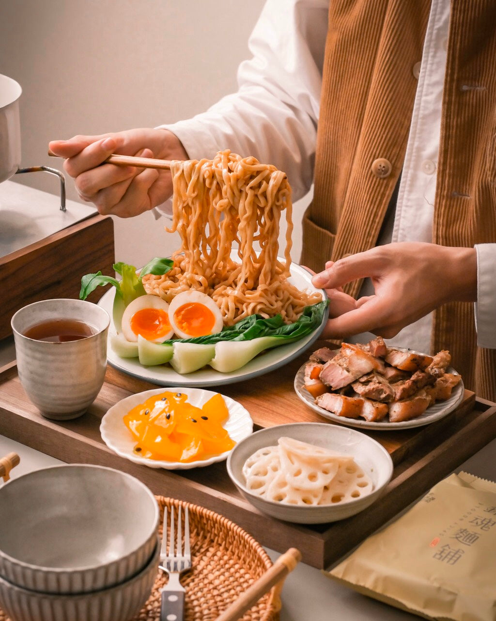 Master Spicy Soul Stirring Taiwanese Garlic Flavored Noodles.